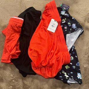 CHAMPION WOMENS 2XL XXL PLUS SIZE SHORTS BUNDLE ORANGE BLACK BLUE YELLOW NEW NWT